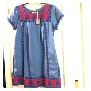 Pomegranate embroidered cotton dress
